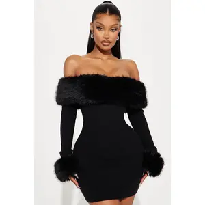 So Purrfect Sweater Mini Dress - Black
