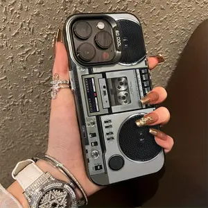 Retro Boombox Cassette Player Print Clear Phone Case / iPhone 17 Pro Max / iPhone 16 Pro Max / iPhone 15 Pro Max / iPhone 14 Pro Max / iPhone 13 Pro Max / Galaxy S26 Ultra / Galaxy S25 Ultra / Galaxy S24 Ultra / Galaxy S23 Ultra / Galaxy S22 Ultra