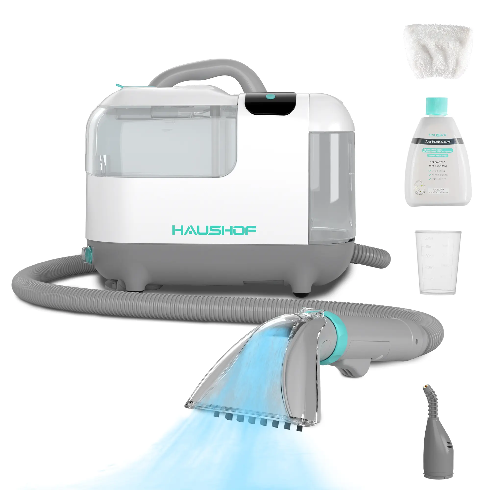 #summersale HAUSHOF Steam Portable Carpet and Upholstery Cleaner, Deep Couch Cleaner Machine with 3 Powerful Cleaning Modes for Pet Stains, Sofa, Rug, Mattress, Car Seat and Curtain, Spot & Stain Cleaner Included