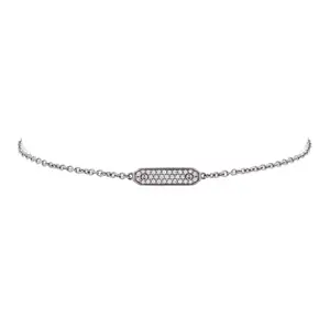 Pre-owned Tiffany & Co. Tag Chain Bracelet 18K White Gold and Diamonds by Rebag