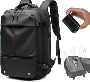 Backpack, Air Backpack With Pump, 60L Expandable Backpack with Vacuum Compression, Anti Theft Travel Vacuum Backpack (black)
