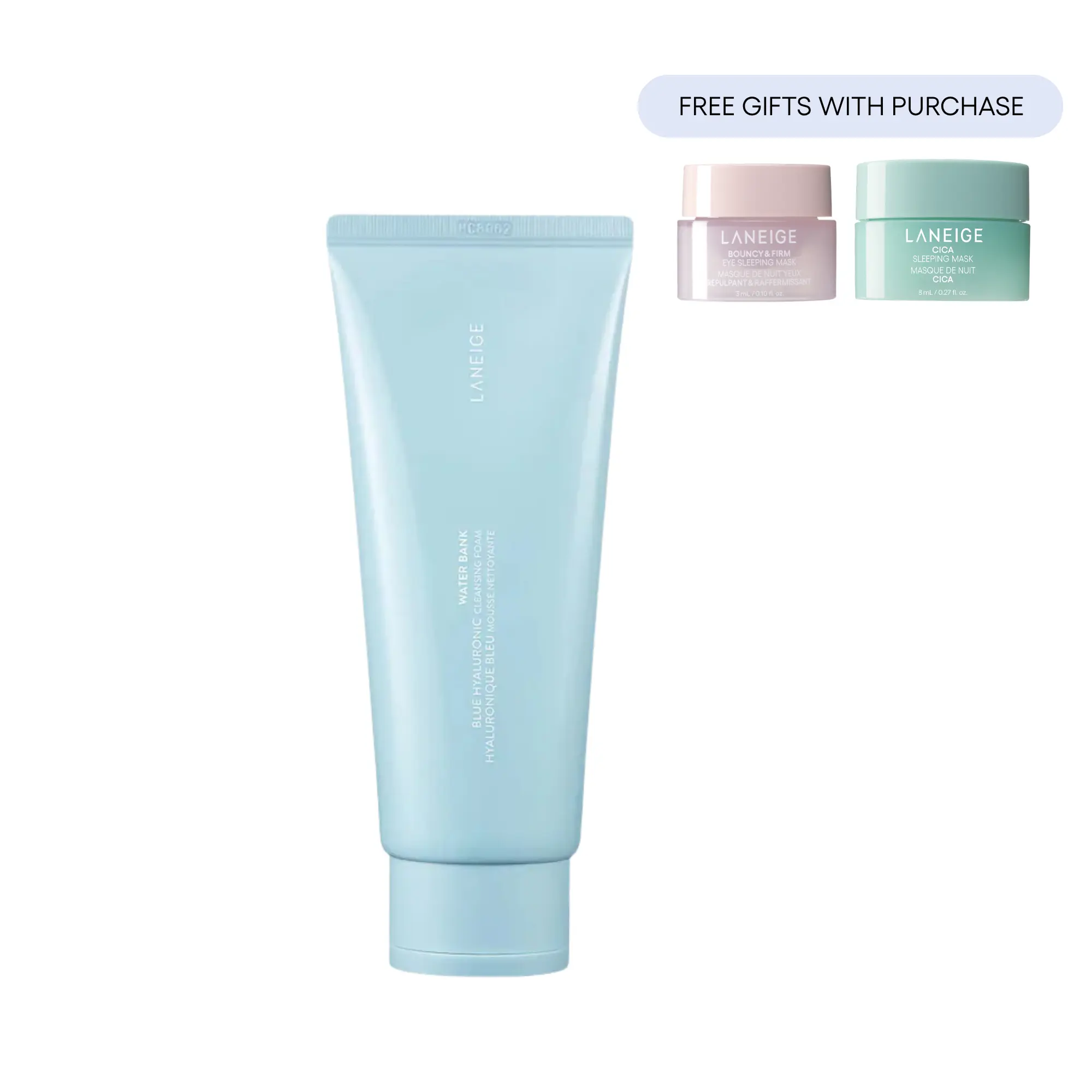 Laneige Water Bank Blue Hyaluronic Cleansing Foam, Facial Cleanser, Softening Laneige Water Bank Blue Hyaluronic Cleansing Foam, Facial Cleanser, Softening