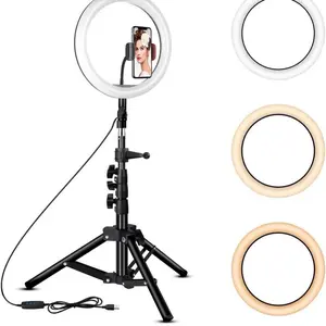 10" Selfie Ring Light Kit with Tripod Stand for Smartphone - Enhance Your Photos with LED Light - Perfect for Phone and Smartphone Users