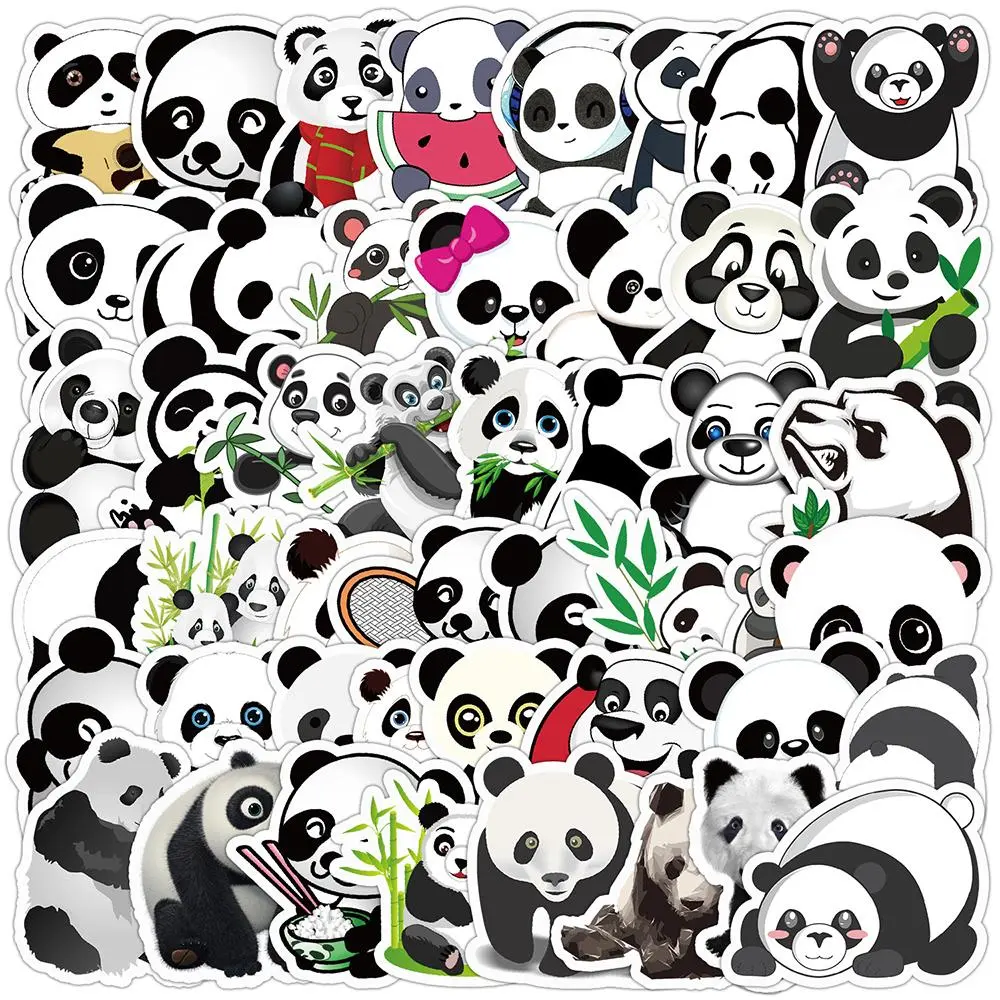 Panda Series Sticker, 50pcs/set Random Waterproof Self Adhesive Decor Sticker for Gift Greeting Card Water Bottle Laptop Phone Case
