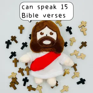 Talking Jesus & Bible Plush Keychain - Features 15 Phrases from Scripture - A Fun and Educational Tool for Kids to Learn About Faith