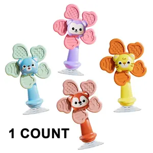 Suction Cup Rotating Sensory Tactile Exploration Bath Toys for Baby, Gender Neutral Airplane Car Travel Table & Window Toys for Boys and Girls, Novelty Spinning Toys for Airplane Travel, Bath Time