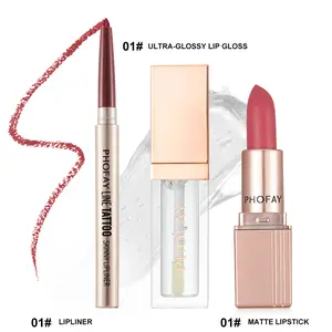 Phofay maracuja juicy lip gloss and liner collector's set lip makeup Cosmetic Long Lasting