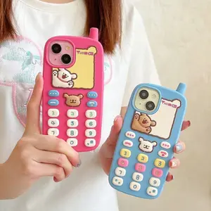 Cute 3D Cartoon Puppy Protective Phone Case for iPhone 17, 16, 15, 14, 13, 12 Pro Max, Silicone Shockproof
