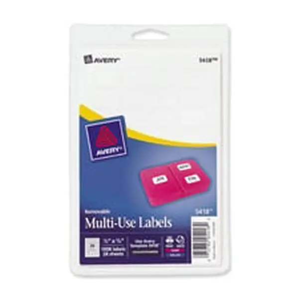 Avery AVE0 Removable Multipurpose Adhesive Labels & Stickers, 3 in. x 4 in. Sheet, 80-Pack, White - For Organizers, Enables Updating & Easy Updates, Sticks Securely & Removes Cleanly, Stick, Stay And Remove Cleanly, Addressing