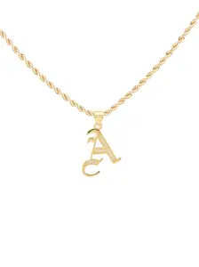 New and elegant Old English style initial letters in gold plated includes 20 inch rope style chain gifts