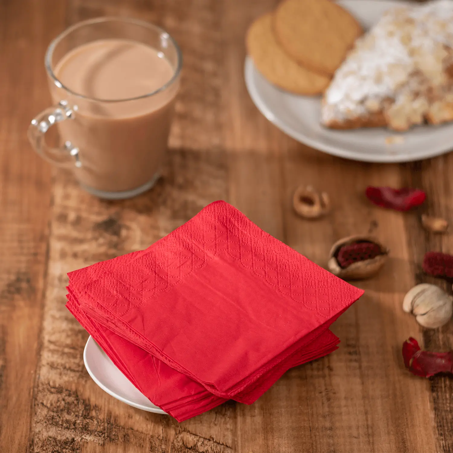 [1,000 ct] 9.5" x9.5" Beverage Napkins, Red