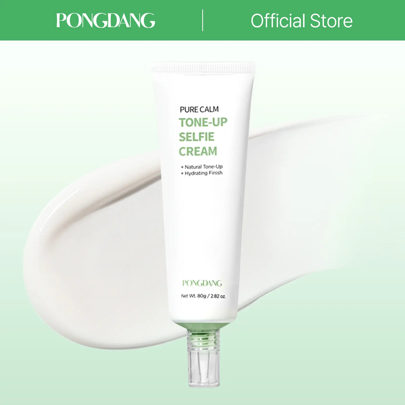 [PONGDANG] Pure Calm Tone Up Selfie Cream 2.82 fl.oz (80g) | Instant Tone Up Moisturizer | Brightening & Natural Glow | Lightweight Daily Tone Up Cream | Korean Skin Care
