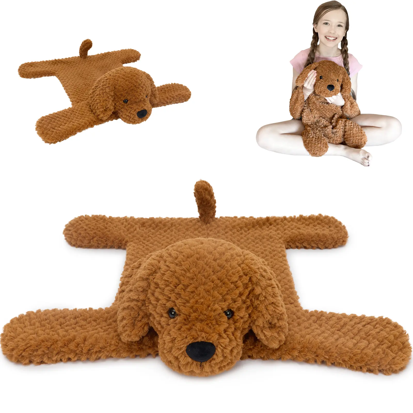 MaoGoLan 22 Inch Friendly Cuddle Weighted Lap Blanket for Kids & Adults – Kids Weighted Blanket – ASD, Sensory Processing Weighted Stuffed Animals Dog Toy – Microwavable Weighted Lap Pad for Kids, 5 Lbs #Summervibes