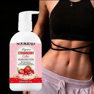 Strawberry Scented Body Lotion, Fresh Fruit Extract, Deep Moisturizing, Soothes Dry Skin, 250ML, Daily Care for Students, Dorm Use