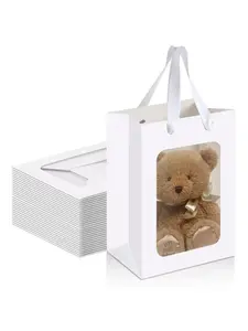 Christmas Party Gift Bags, Decorative Paper Favor Bags with Window Packaging for Proposal & Daily Souvenir，needoh，nutrition geeks