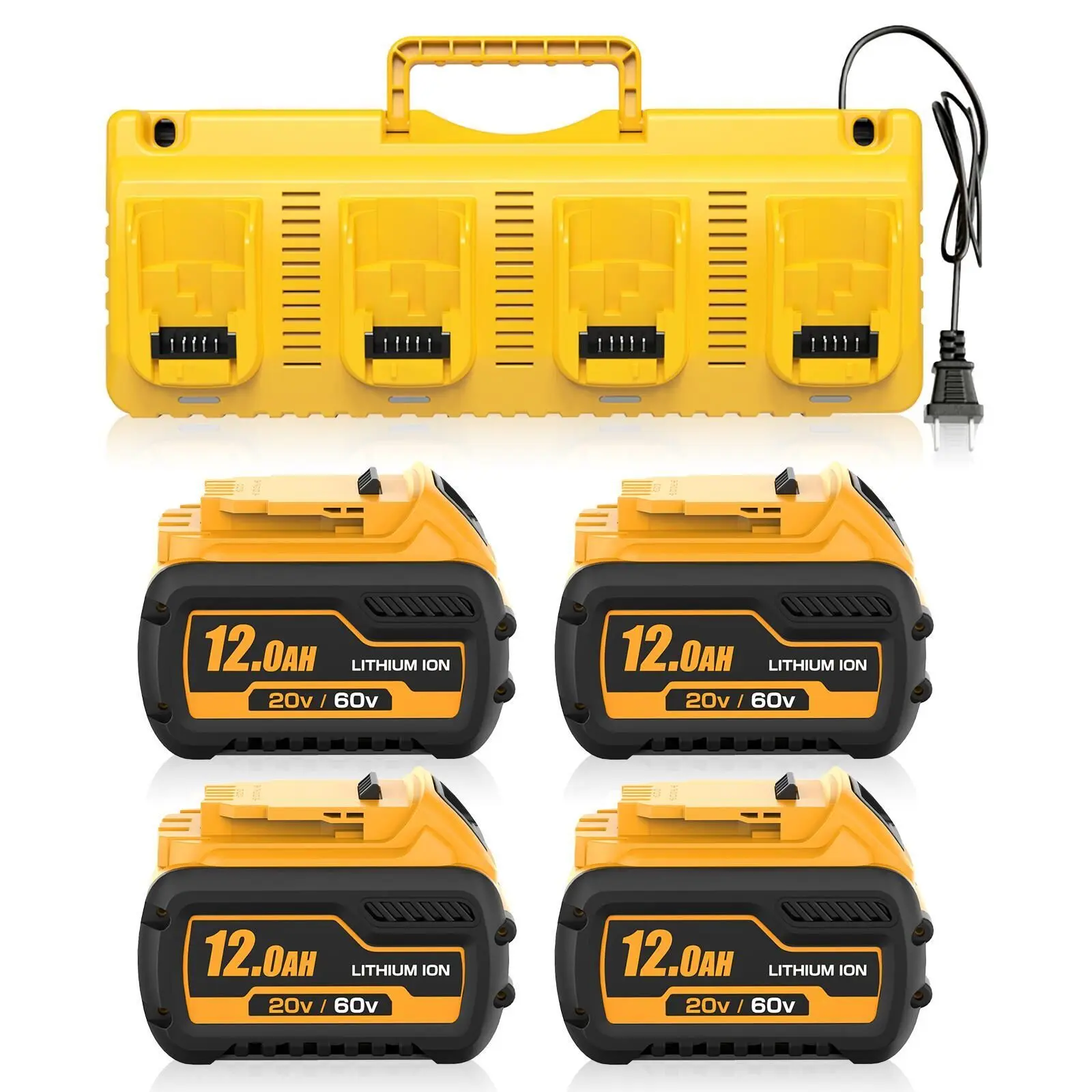 DCB609 12Ah 60V Max Replacement Battery for Dewalt 20V/60V Max Battery and DCB104 Charger DCB606, DCB609-2, DCB606-2, DCB612, Compatible with Dewalt Flexvolt 20V/60V Power Tools with LED Indicator(