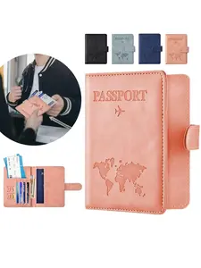 Multifunctional PU Leather Card Holder Wallet, Passport Case, Passport Cover, ID Card Sleeve, Unisex Anti-Theft Travel Organizer, Travel Document Holder, Travel Accessories, Travel Essentials