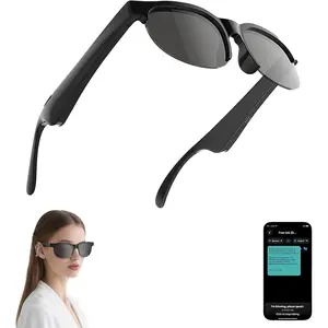 AI Translator  Glasses with  Audio, Photochromic Lenses, Voice Assistant, Open-Ear Sunglasses for Men and Women, Real-Time Translation, 110+ Languages Supported (Black)