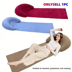 Portable Beach Blanket with Inflatable Headrest, Anti-Sand Outdoor Mat, Foldable Waterproof Sleeping Pad, Ideal for Camping and Picnics