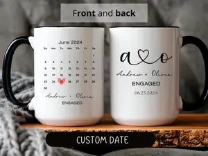 Personalized Mr & Mrs Mug – Custom Coffee Mugs – Engagement Gifts for Couple