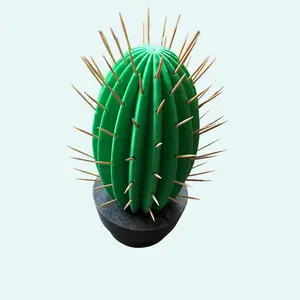 Cactus Toothpick Holder Organizer with 88 Toothpicks, Eco-Friendly, Designed for Organization, 9x7” Size, Traditional PLA Plastic - Bottles, Canister