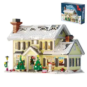 Light-up Christmas Snowvy Village Building Blocks Set,Perfect Gift for Adult & Kids on Christmas Fun and Decorations (1156 pcs)