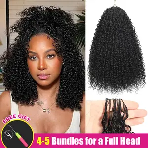 ISEE HAIR Kinky Curly Crochet Hair Human Hair Extensions Miracle Knots Pre-Separated 50g/Pack (32-38 Strands Per Pack）– Knotless Boho Braids, 4-5 Packs for Full Head, Protective Hairstyles For Black Women#greenish#TikTokShopSpringGlowUp