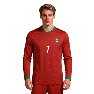 2026 Portugal National Team Cr.7 Home Red Long-Sleeve Soccer Jersey