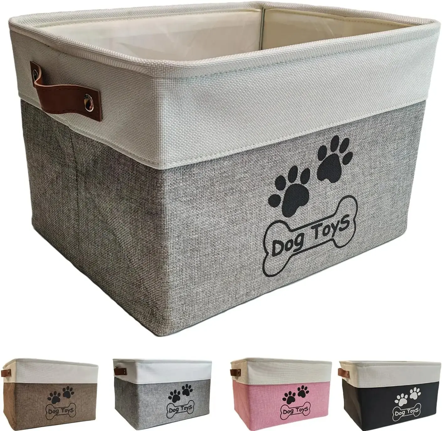 Basket Collapsible   Box with Handles Foldable   Bin for Pet Toys,Accessories