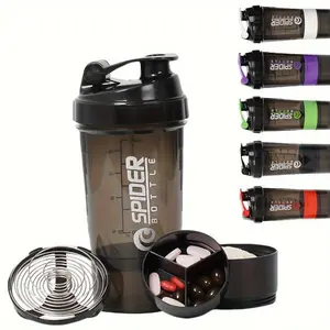 500ml portable protein shaker sports drinking bottle with spring mixer - made of PC material, leak-proof, perfect for the gym, training, camping - an ideal gift for fitness enthusiasts for Mother's Day, Father's Day, Women's Day, and Ramadan