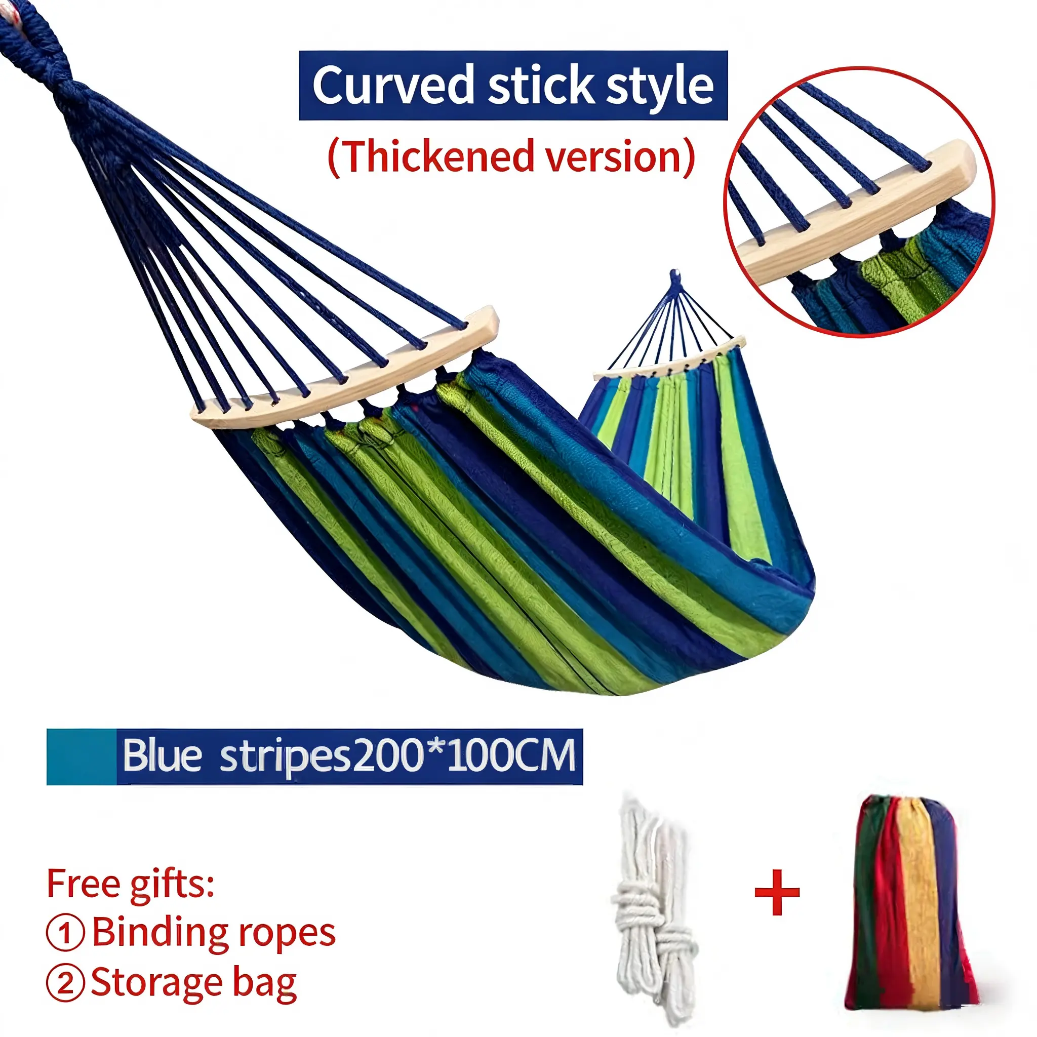 Canvas Outdoor Hammock for Outside - Portable Foldable Suspension Swing Hammock with Strap & Storage Bag, Anti-Looper Design, 200cm Length, 120kg Weight Capacity, Durable Camping Hiking Accessory, Portable Foldable Hammocks