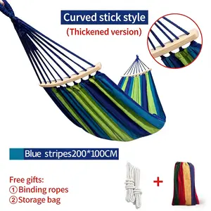 Canvas Outdoor Hammock for Outside - Portable Foldable Suspension Swing Hammock with Strap & Storage Bag, Anti-Looper Design, 200cm Length, 120kg Weight Capacity, Durable Camping Hiking Accessory, Portable Foldable Hammocks