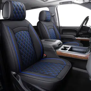 Chevy Chevrolet Silverado GMC Sierra Car Seat Covers Fit 2007-2026 2026 2026 1500/2500/3500HD Truck Waterproof Leather Crew Double Extended Cab Covers 5 PCS Full Set