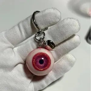 Goth Keychain Horror Eyeball Bag Charms Halloween Accessories Gothic Heart keychain Key Ring Funny Decor Cool Purse Charms for Men Women