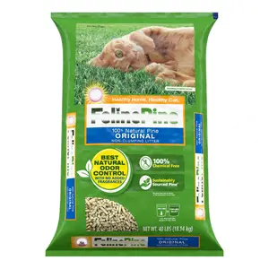 5 Pack Original Wood Cat Litter 40 lbs, Natural Pine Formula, Strong Odor Control, Low Dust, Lightweight Pellets