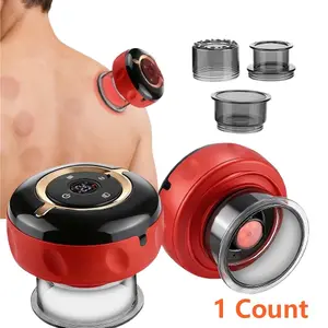 Smart Cupping Massager Muscle Soreness Massage with Remote Control, 12 Levels of Suction and Light Heat, Muscle Massager for Body Relaxation