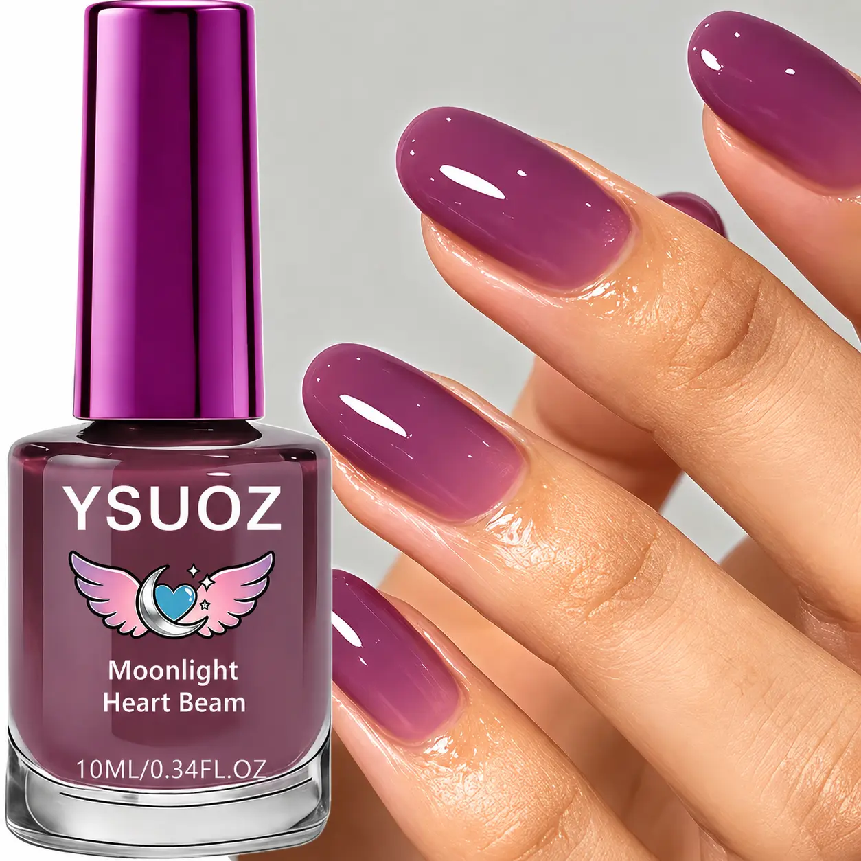 Purple Jelly Nail Strengthener - No Baking Required, Natural Quick-Dry Formula, Smooth Application, Long-Lasting Transparent Shine, Ideal for Everyday Use or Gifting