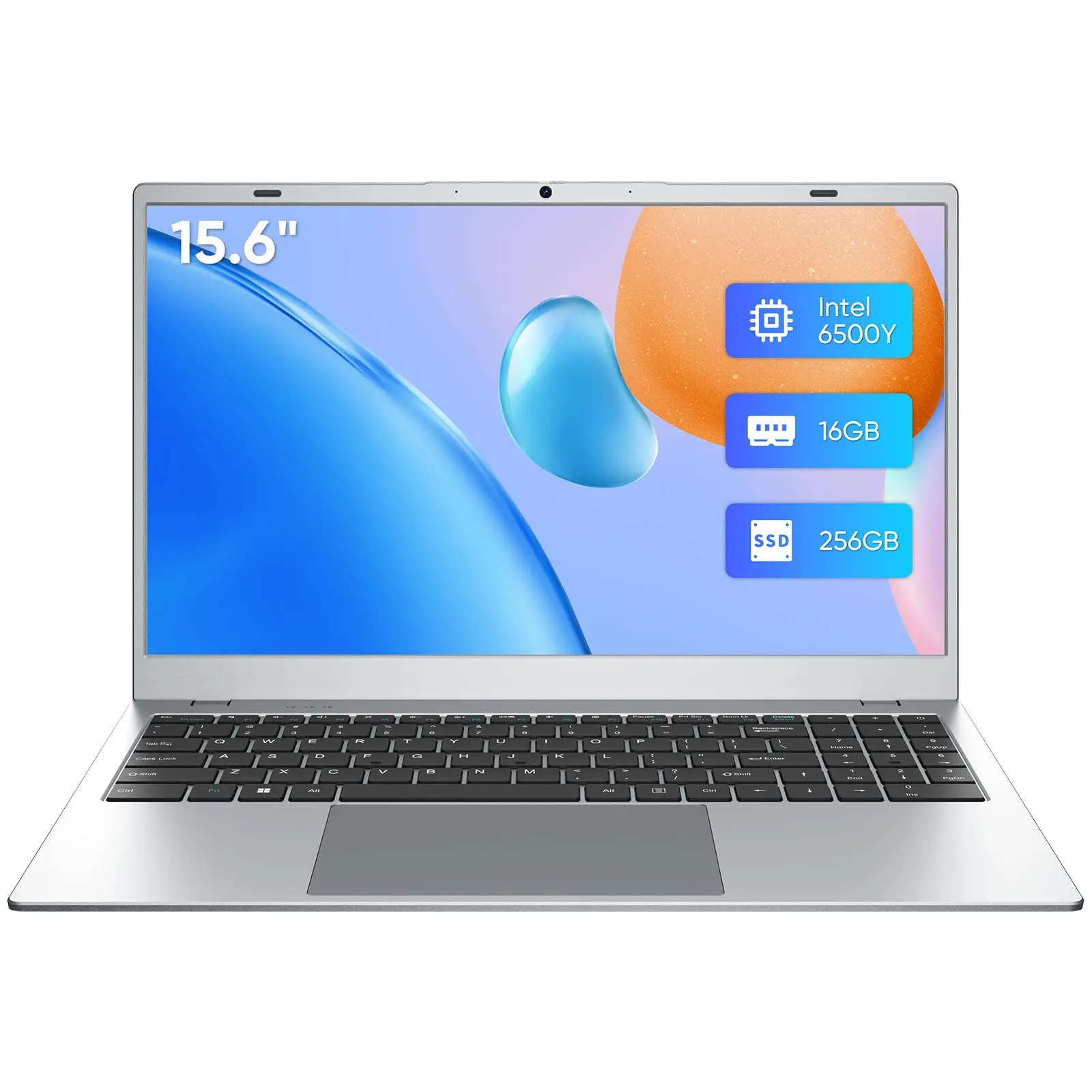15.6" Student Laptop 16GB RAM 256GB SSD Intel 6500Y,  FHD IPS Display WiFi 5 Bluetooth 5.0 Slim Portable Notebook Computer for College Zoom #Deals for You Days #Summer WinsClasses Remote Work Home Office & Daily Use Silver