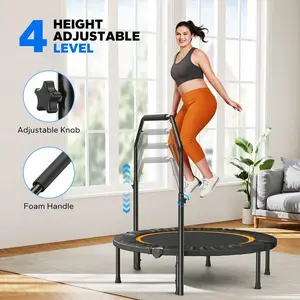 40" Foldable Mini Trampoline with Handle - Industrial Steel Frame, 150kg Capacity, Ultra-Quiet ≤20dB, Triple Shock Absorption garden workout h-shaped base mini trampoline motor skill