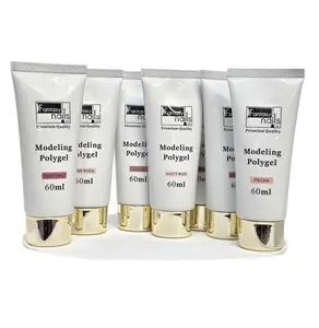 Fantasy Nails Poligel 60ml for Nail Extension and Molding - Chestnut, Ink Nude, Coco, Dusty Rose, Rosette Modeling Polygel Set