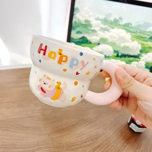 Cute Cartoon Milk Cup, Couple Home Breakfast Coffee Mug, Ceramic Cup Gift, Style, Perfect for Morning Drinks