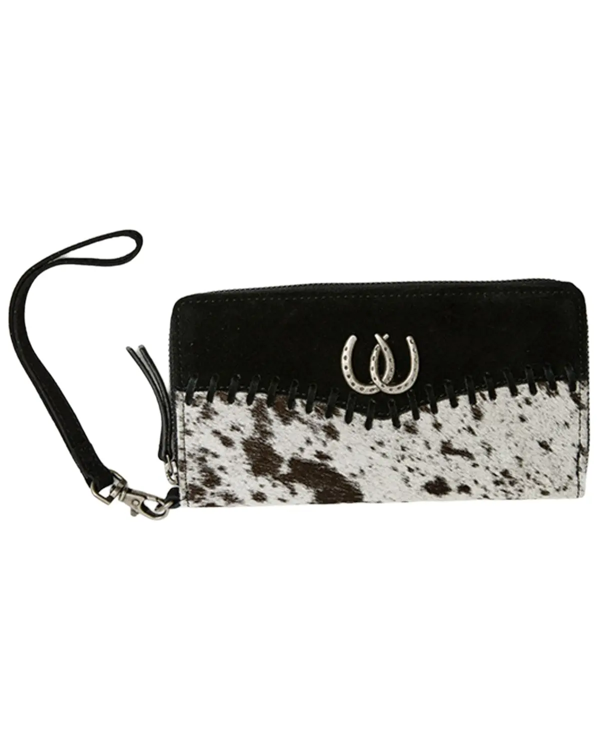 Idyllwind Women's Women'S Lyndale Double Horseshoe Hair-On Wallet - Iwasp26wt1-Blk