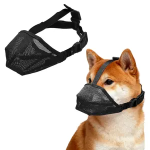 PETAXCELL Dog Muzzle, Soft Mesh Muzzle Adjustable Covered Mouth Guard Breathable, (Black, XS)/ Intended for Anti Biting Chewing/Small Medium Large Puppies/Grooming/Allows Pant Drink