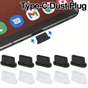 10pcs Type-C Dust Plugs, Anti-Dust Silicone Charging Port Cover, Universal USB C Cap Protector for Phone & Tablet, Durable Protection, Dustproof Design, Dustproof Cover