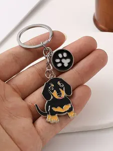 Cute Dachshund Keychains: Keychain Kawaii, Zinc Alloy, Metallic, Small Pendant, Package Decoration, Couple Gift, Handbag Charm, Creative Little Gift, Keychain For Bags, Keychain Accessory