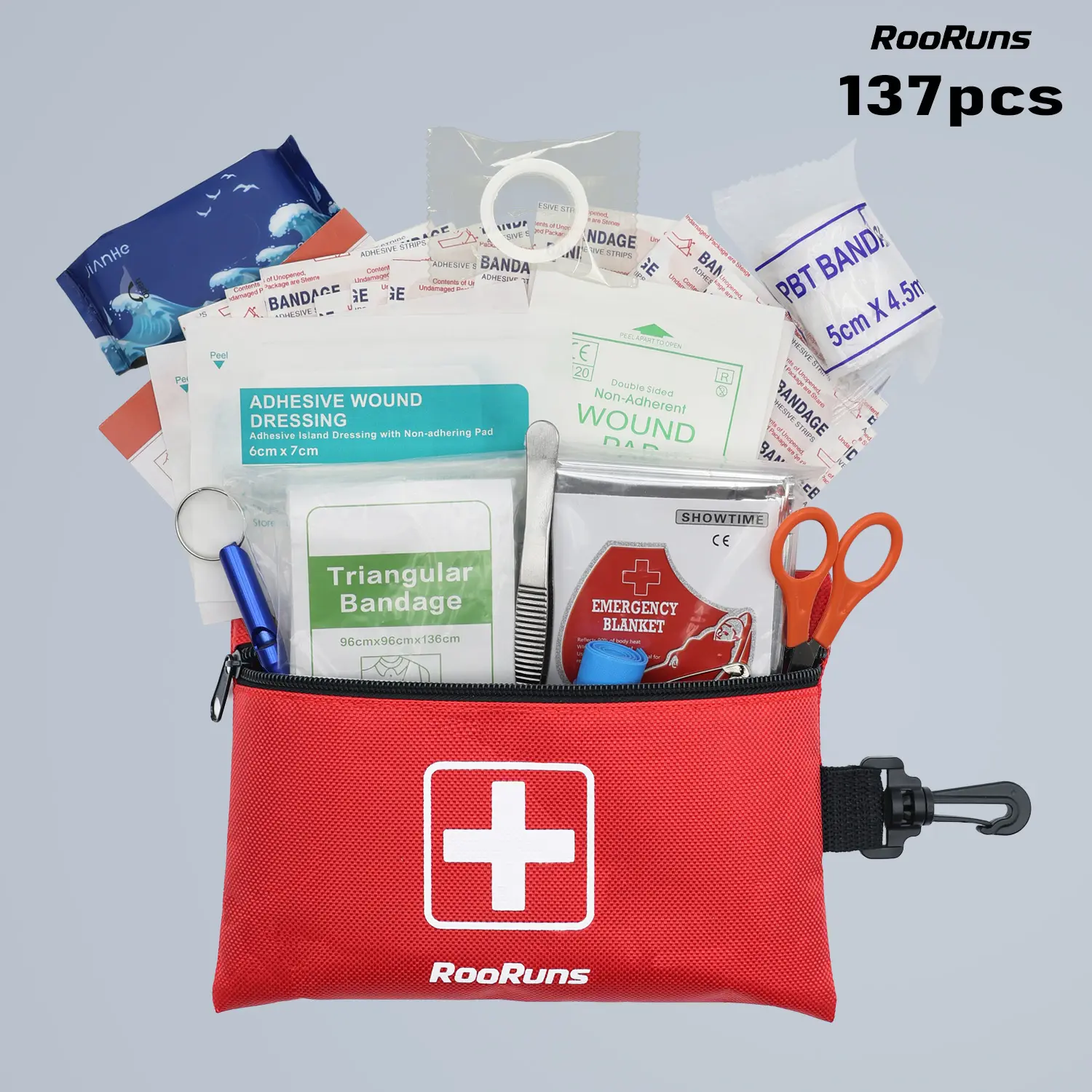 137pcs Portable Multi-Functional EVA First Aid Kit with Backpack, Sports & Outdoor Camping Hiking Comprehensive Safety Survival Gear for Home Urgent Accidents