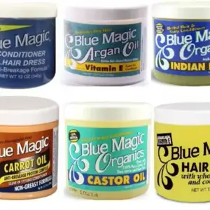 Blue Magic Organics Hair Dress Leave-In Treatment, 12 oz Gentle Haircare Moisturizer with Castor Oil & Vitamin E for Anti-Breakage, Frizz Control & Repair