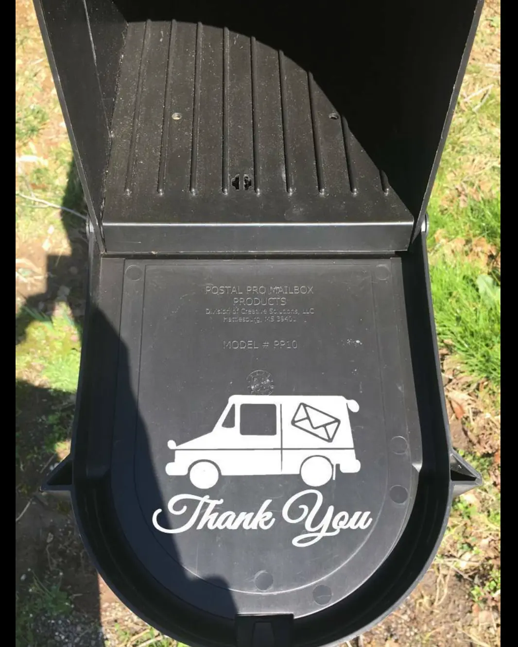 Mailbox Decal Thank You OS 035 4" Sticker us mail carrier thanks