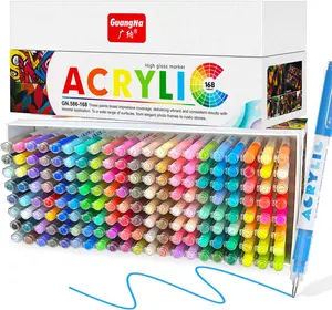 Guangna Acrylic Gel Pens 12/72/168 Color, Colored Pens for Journaling, Coloring Books, Calligraphy, Note Taking & DIY Crafts, RollerBall Pen Tip