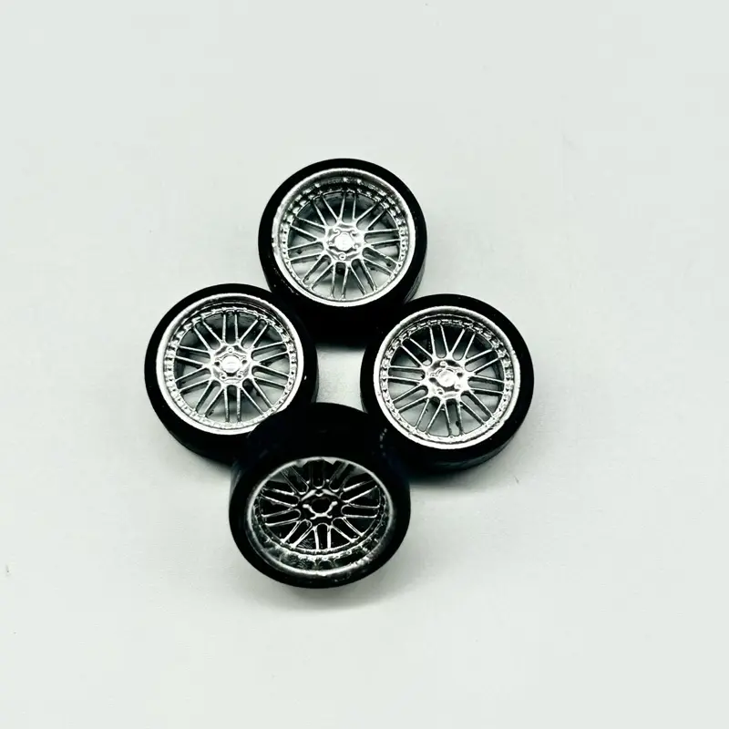 16.5mm Chrome BBS Hot Wheels XL 3D Replacement Wheels for Die-Cast Model Cars
